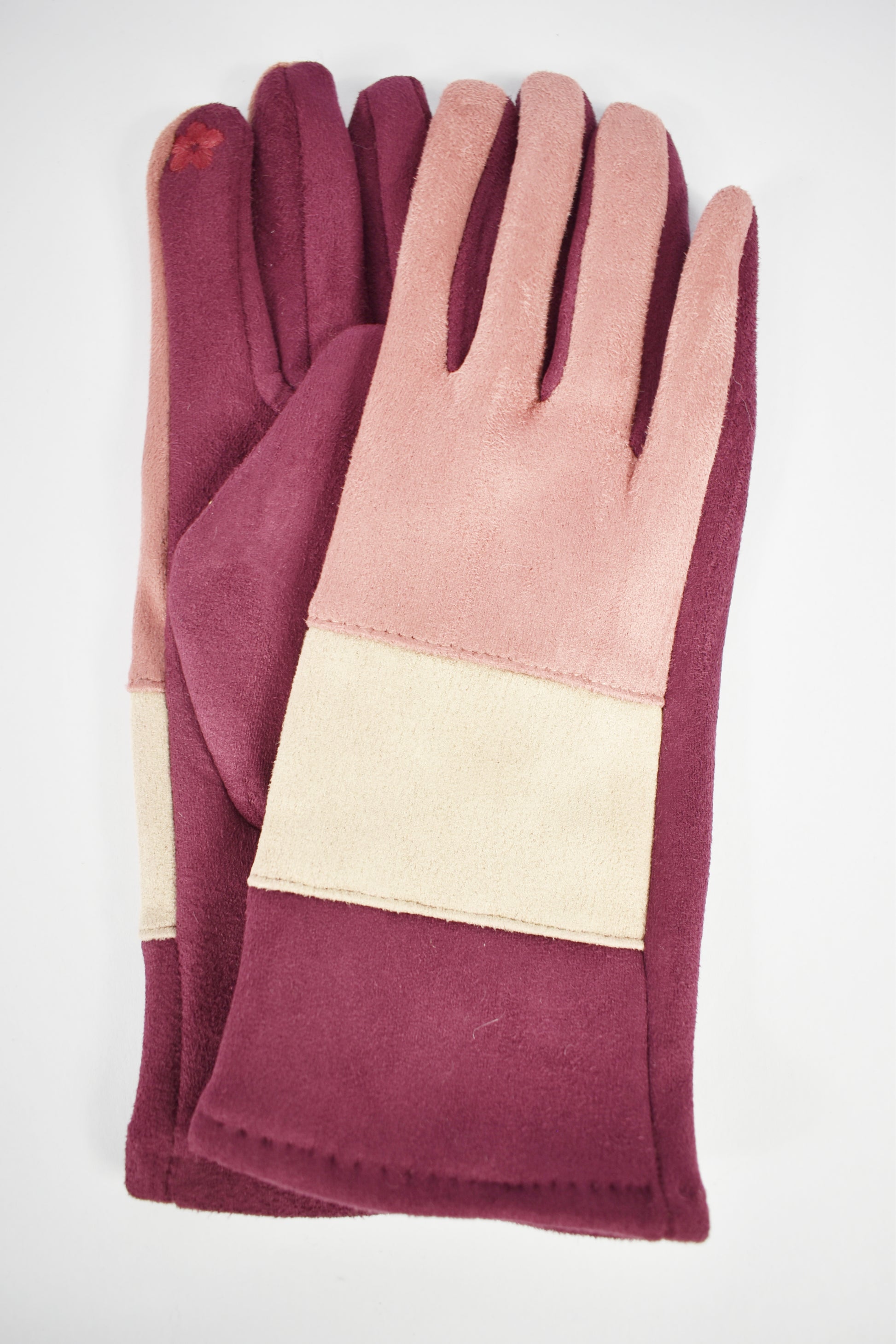 Guanti effetto camoscio color