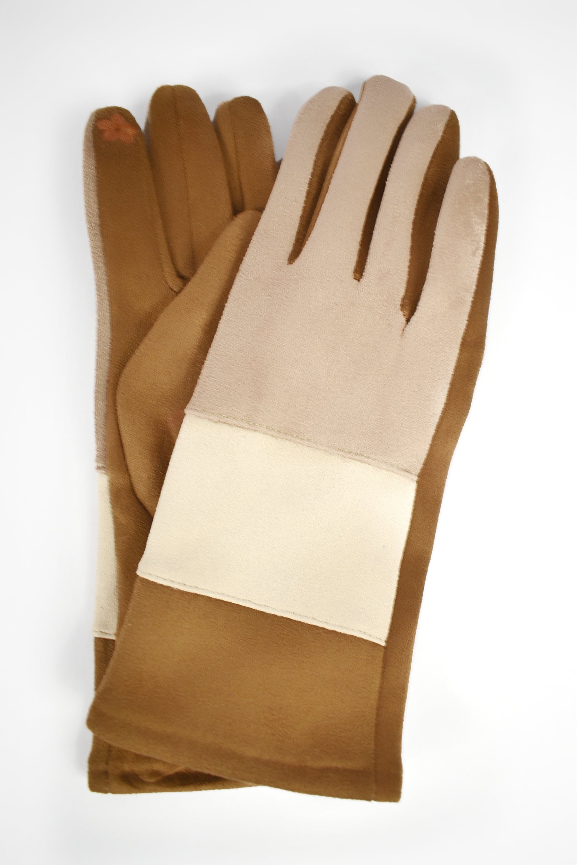 Guanti effetto camoscio color