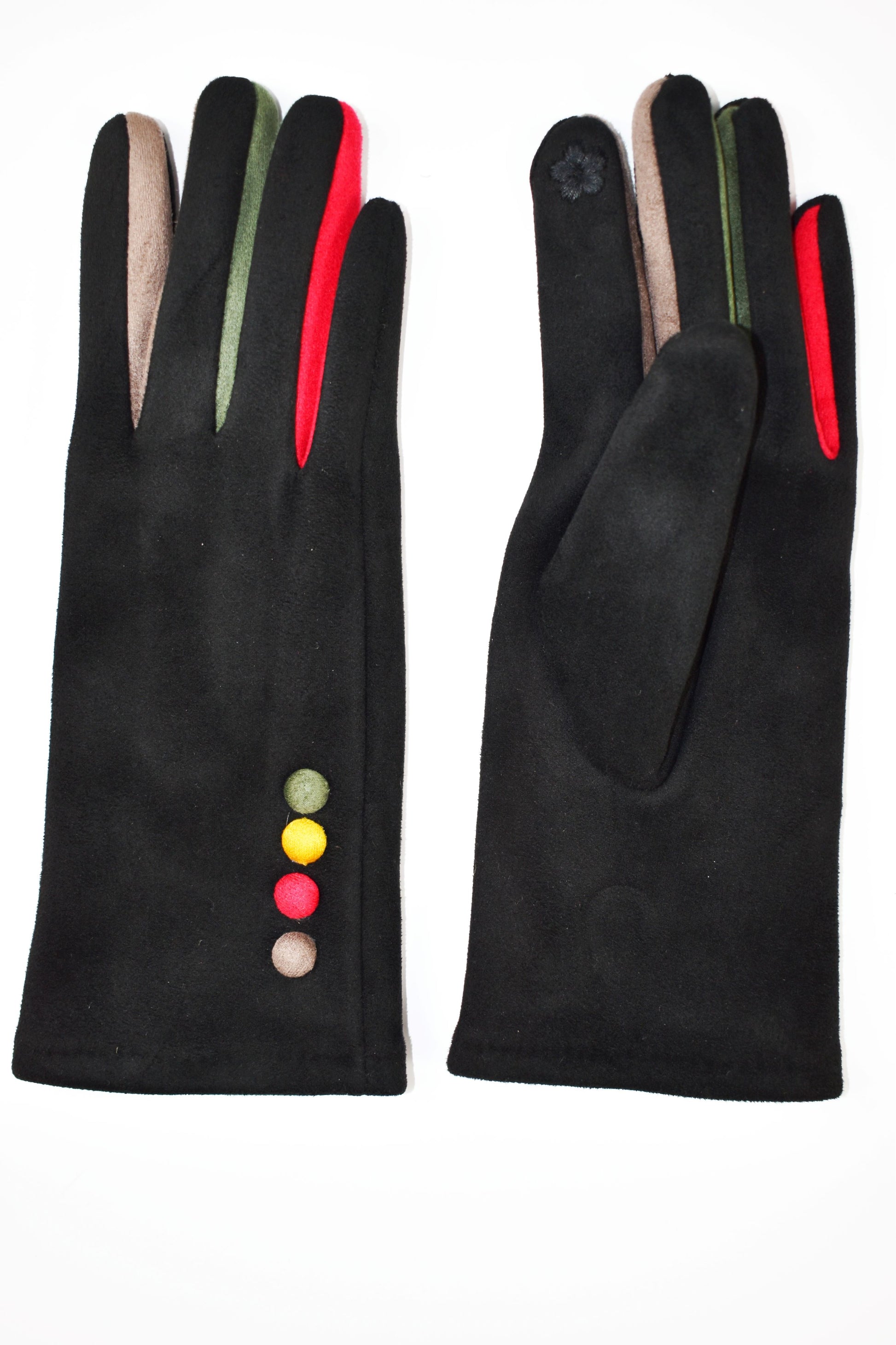 Guanti bottoncini colorati