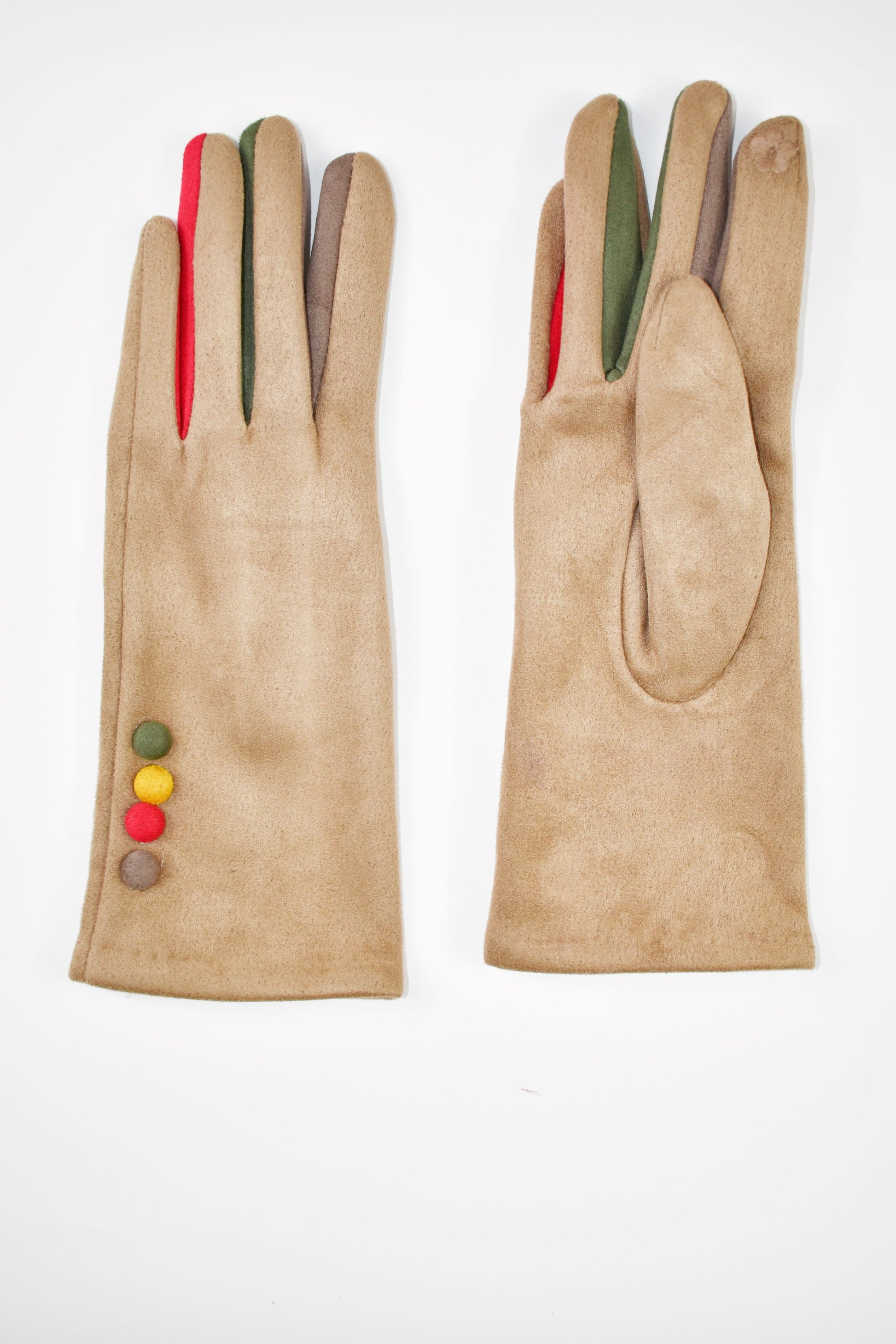 Guanti bottoncini colorati
