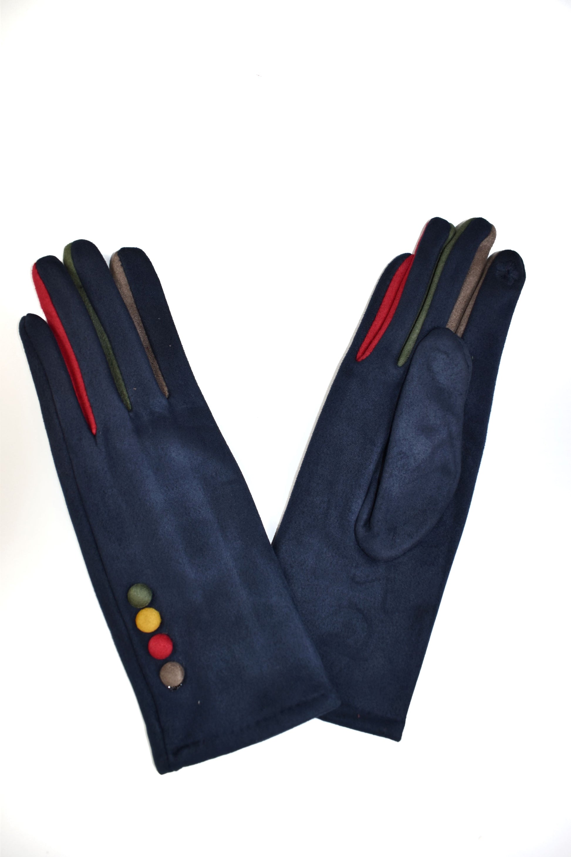 Guanti bottoncini colorati