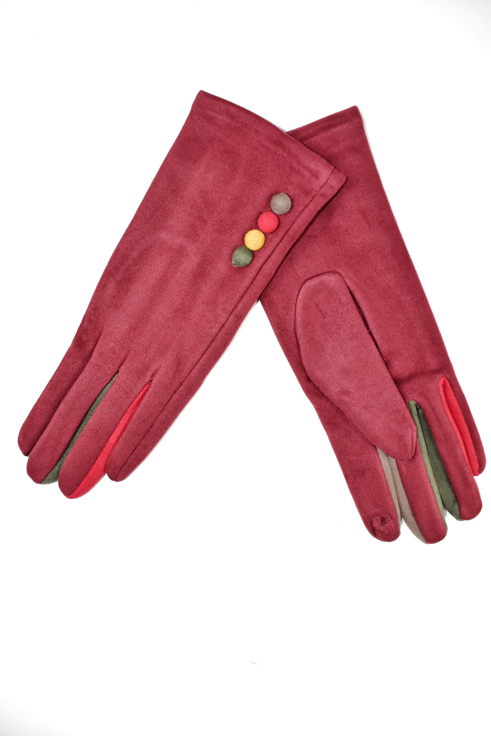 Guanti bottoncini colorati