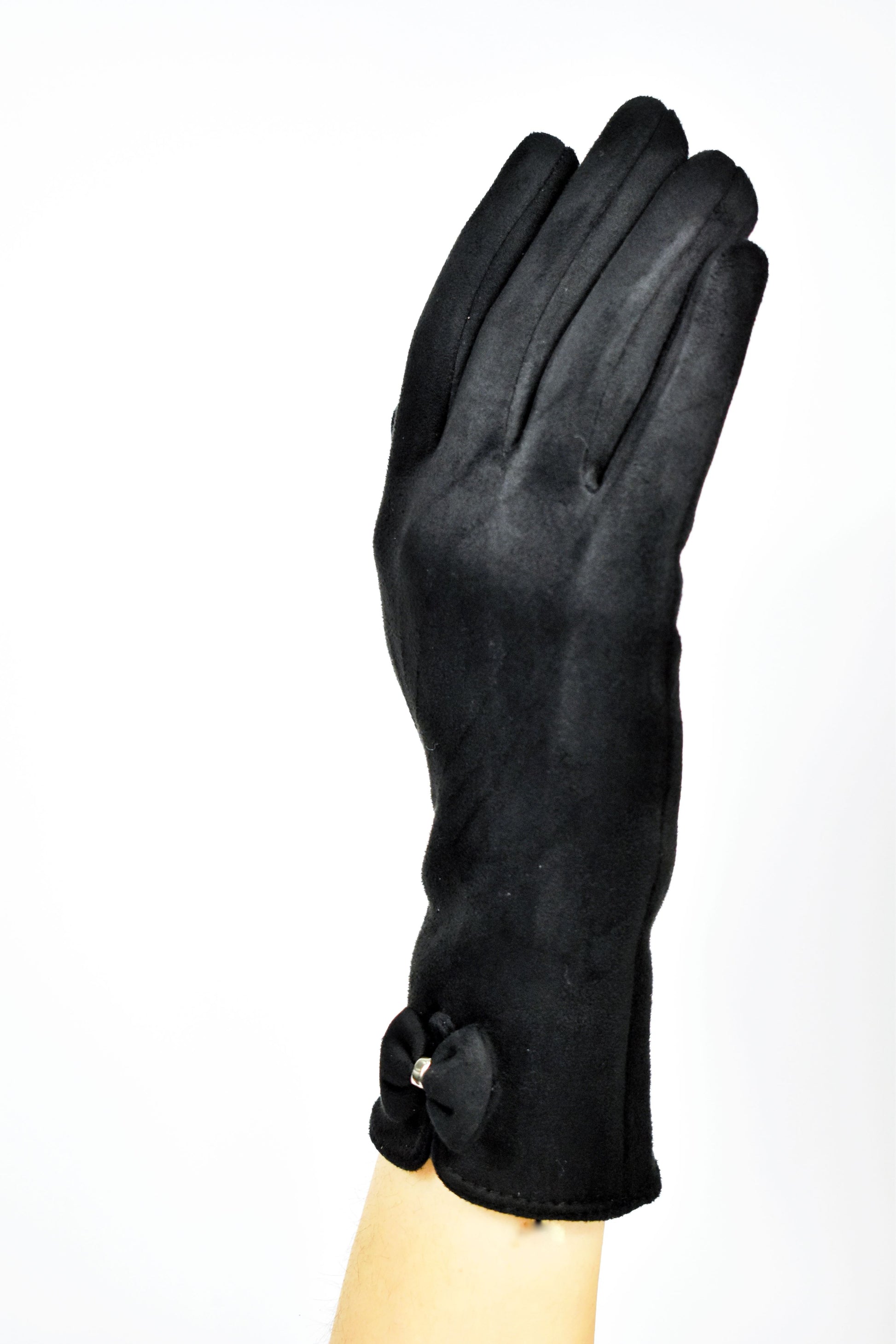 Guanti in camoscio con fiocchetto