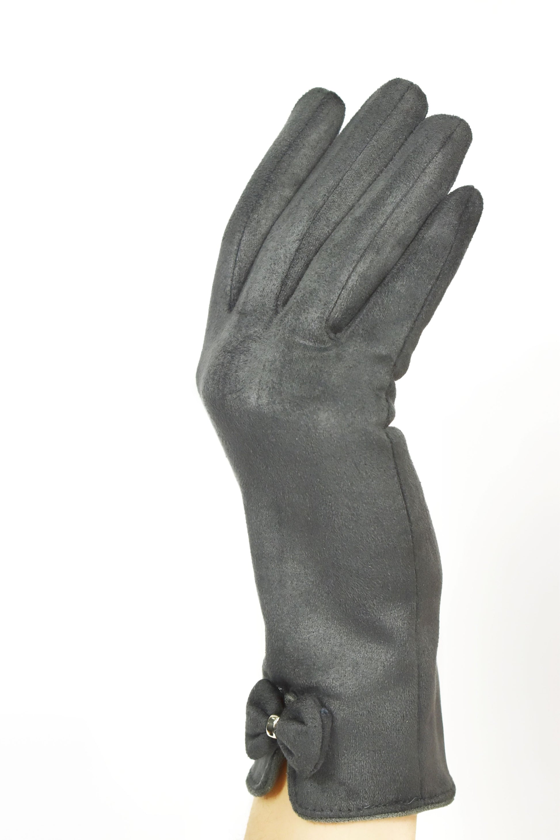 Guanti in camoscio con fiocchetto