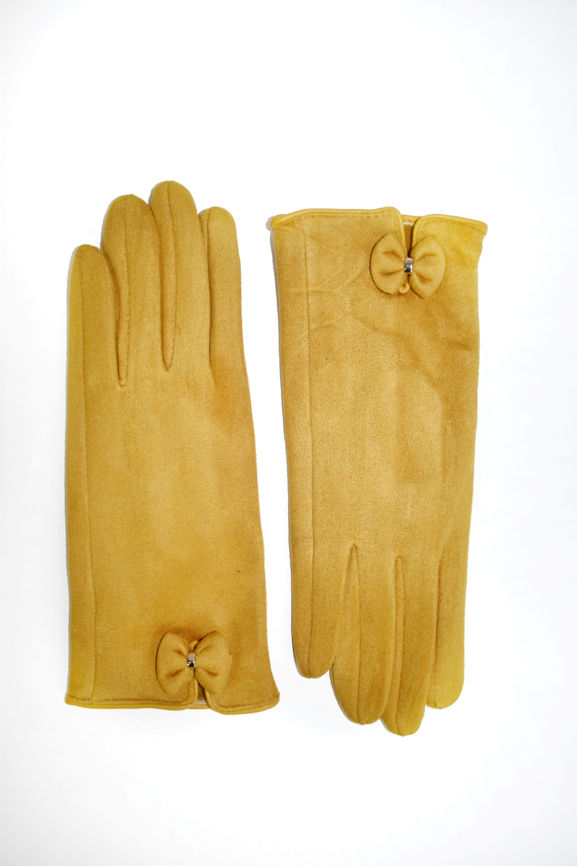 Guanti in camoscio con fiocchetto