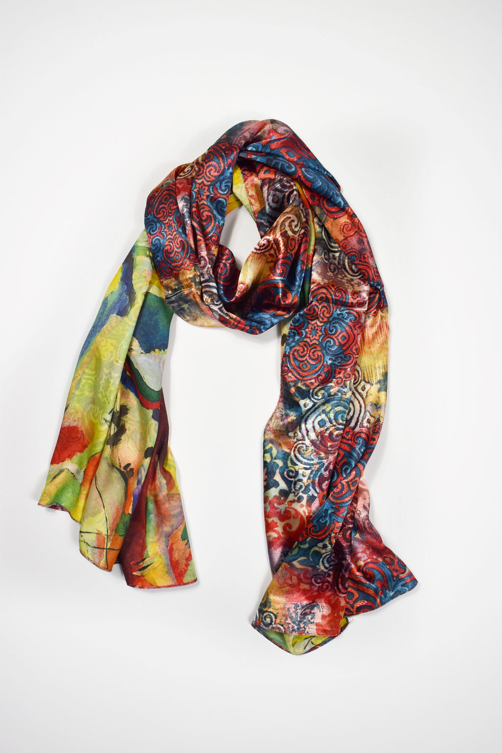 Foulard effetto seta multicolorato