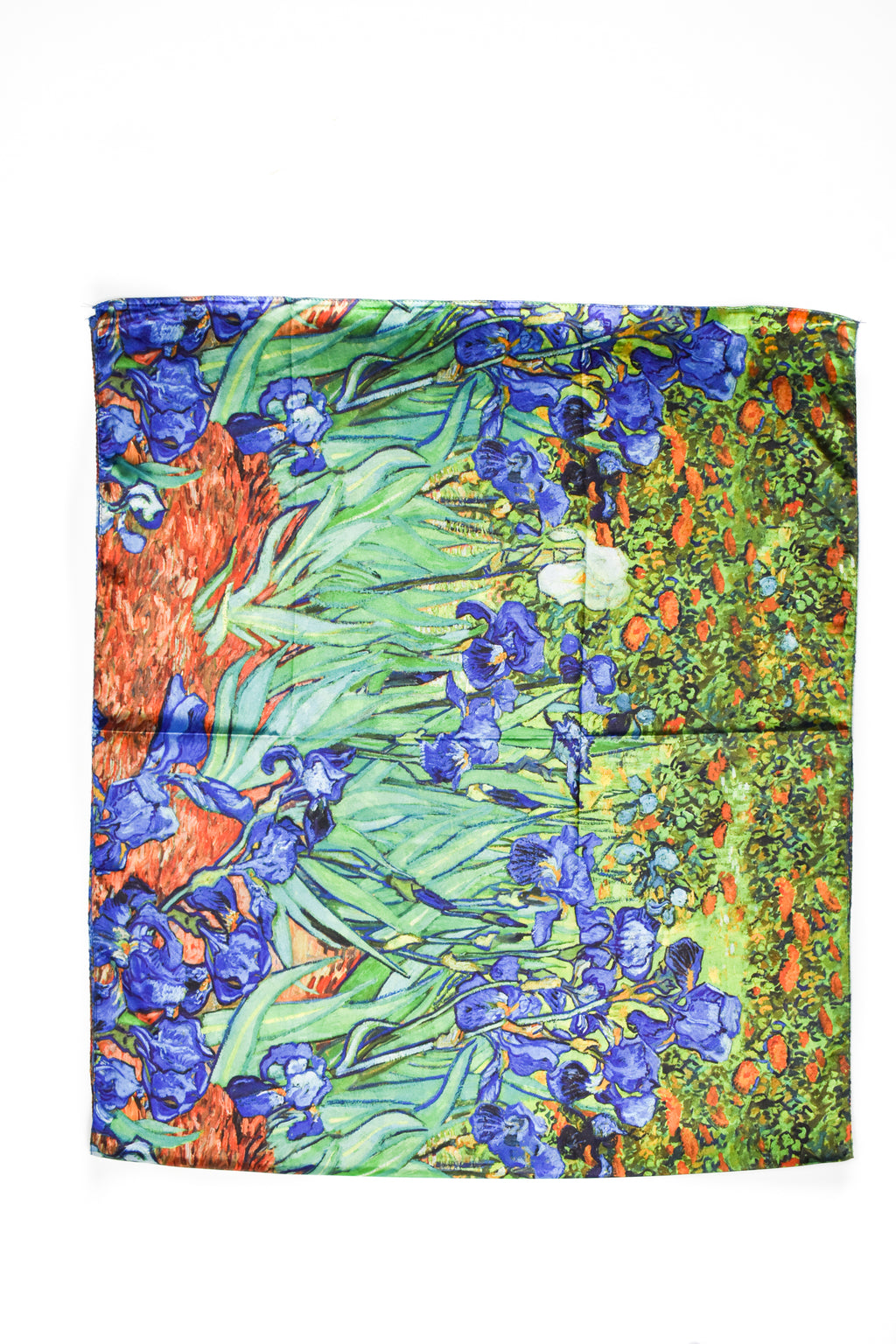 Foulard "Iris e ramo di mandorlo fiorito"