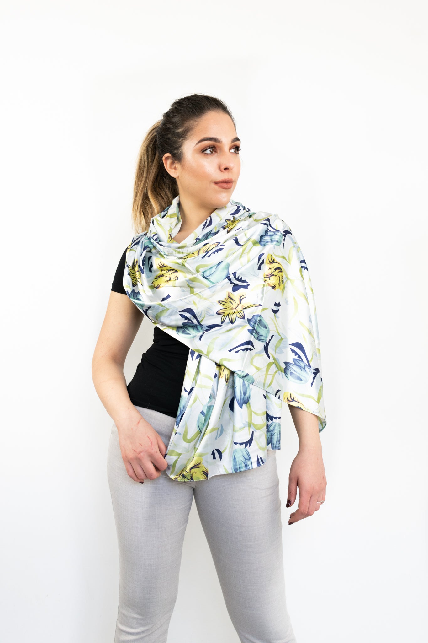 Foulard fiori tulipani