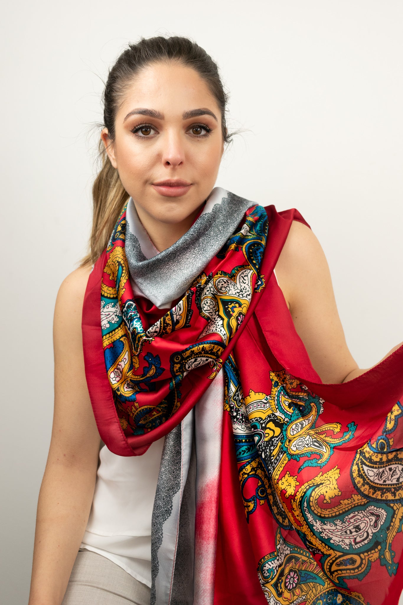 Foulard Paisley sfumato