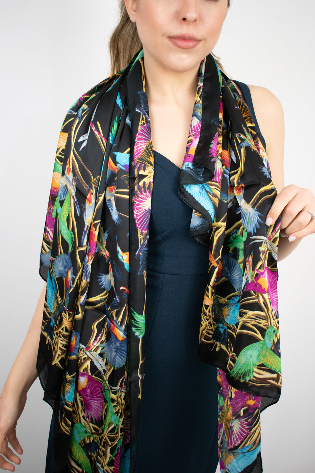 Foulard quadrato con colibrì