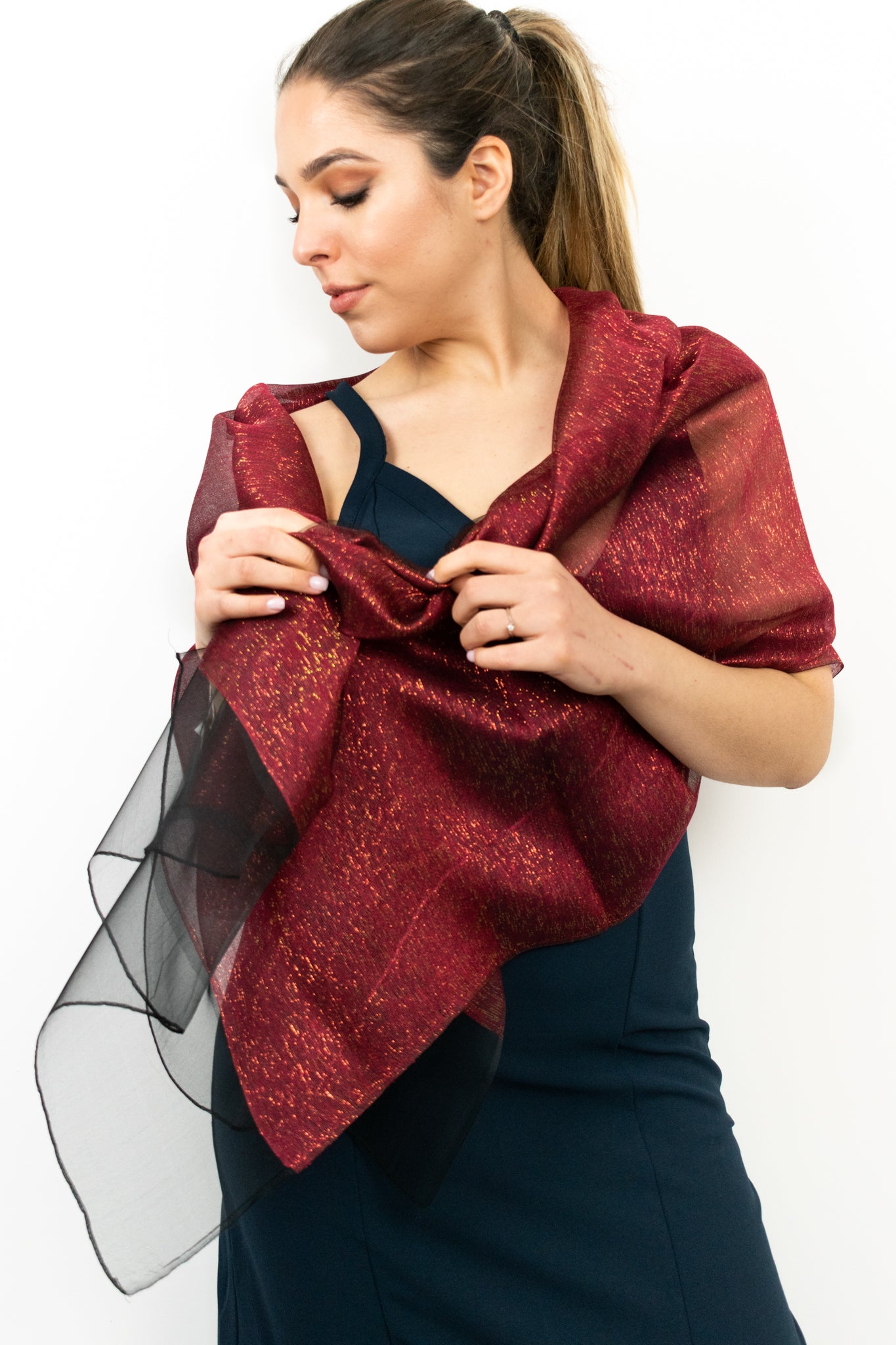 Stola Gioiello Laminata in Seta