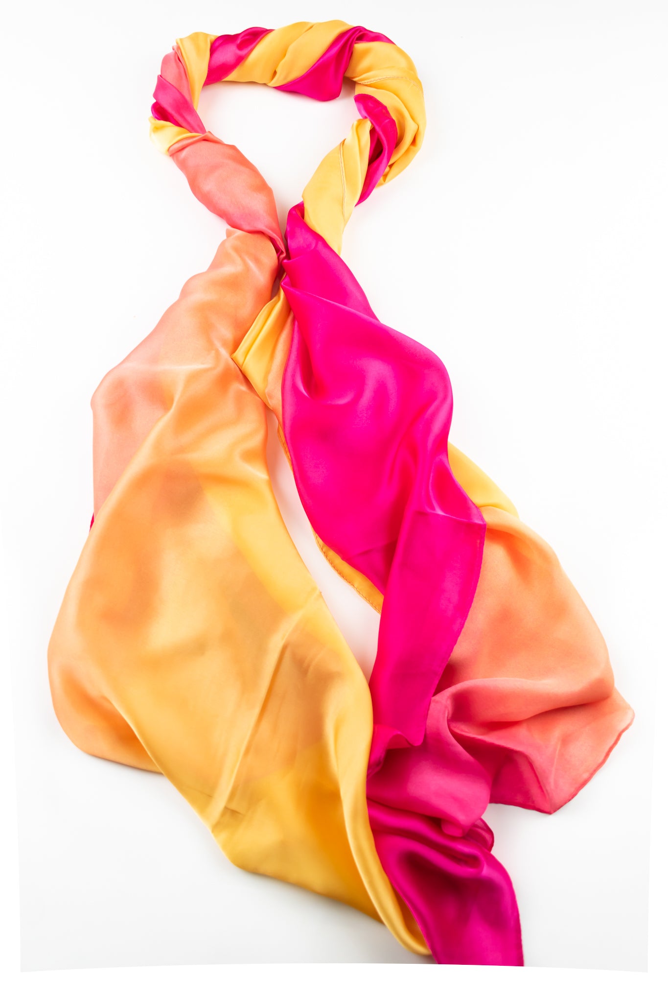 Stola foulard sfumato arancio fucsia