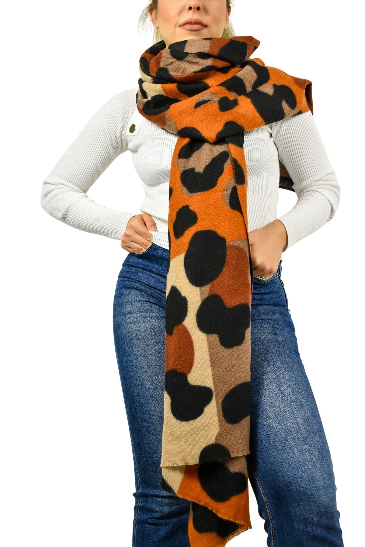 Sciarpa stampa maculata