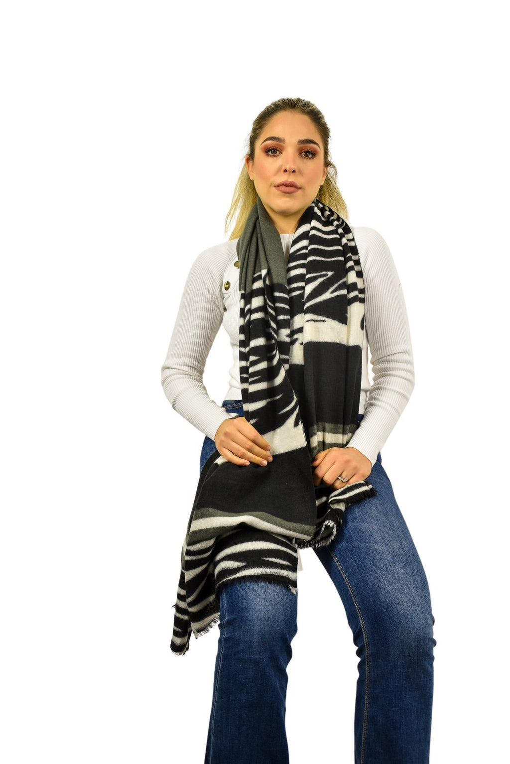 Sciarpa stampa zebrata