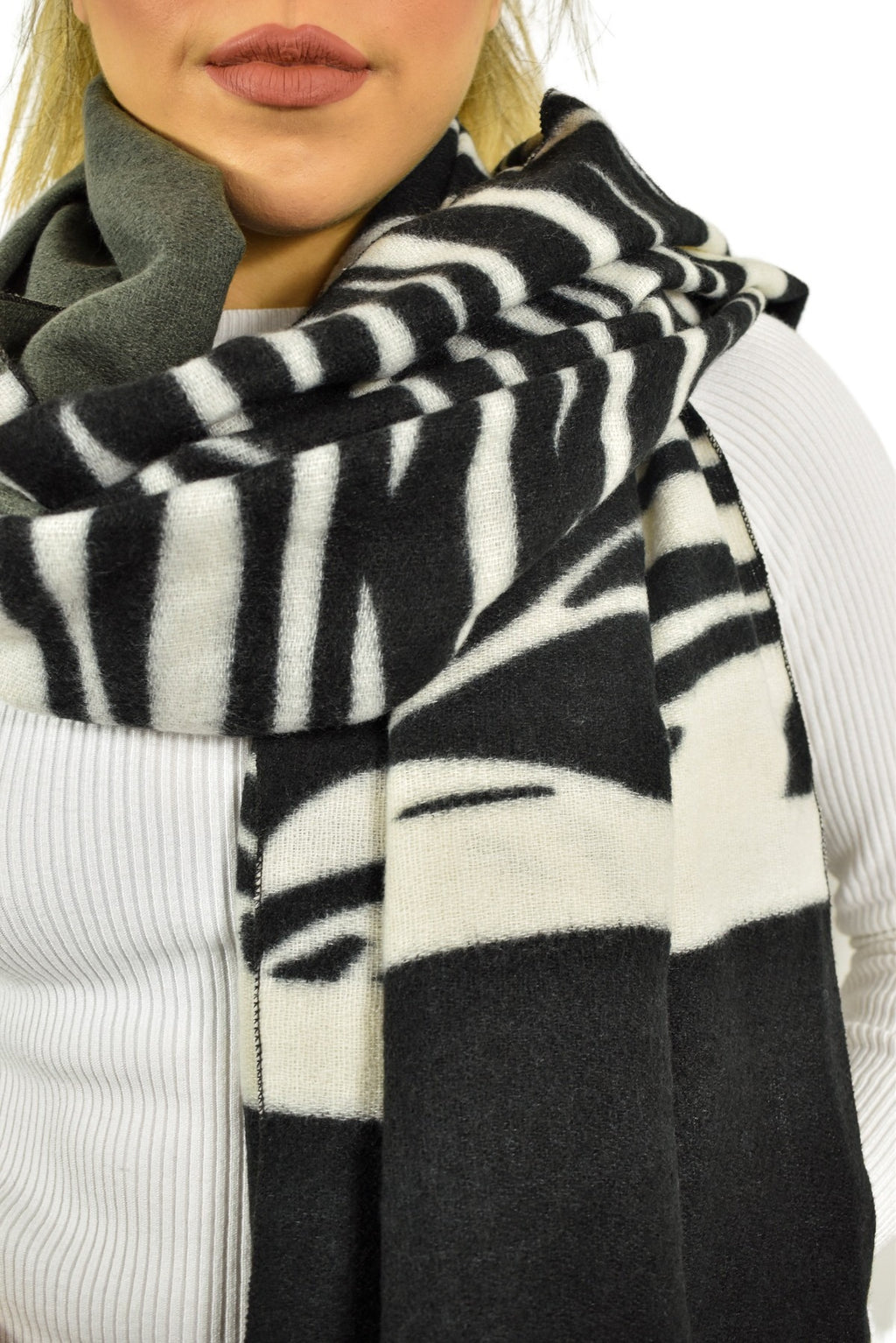 Sciarpa stampa zebrata