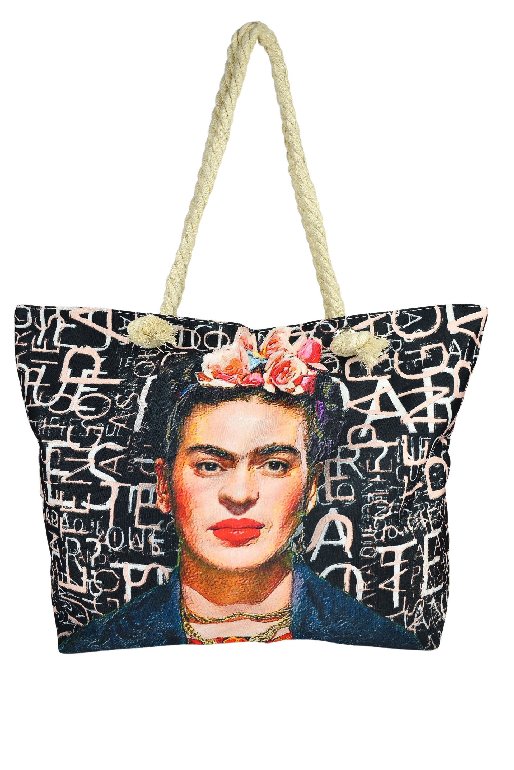 Borsa mare Frida Kahlo nero