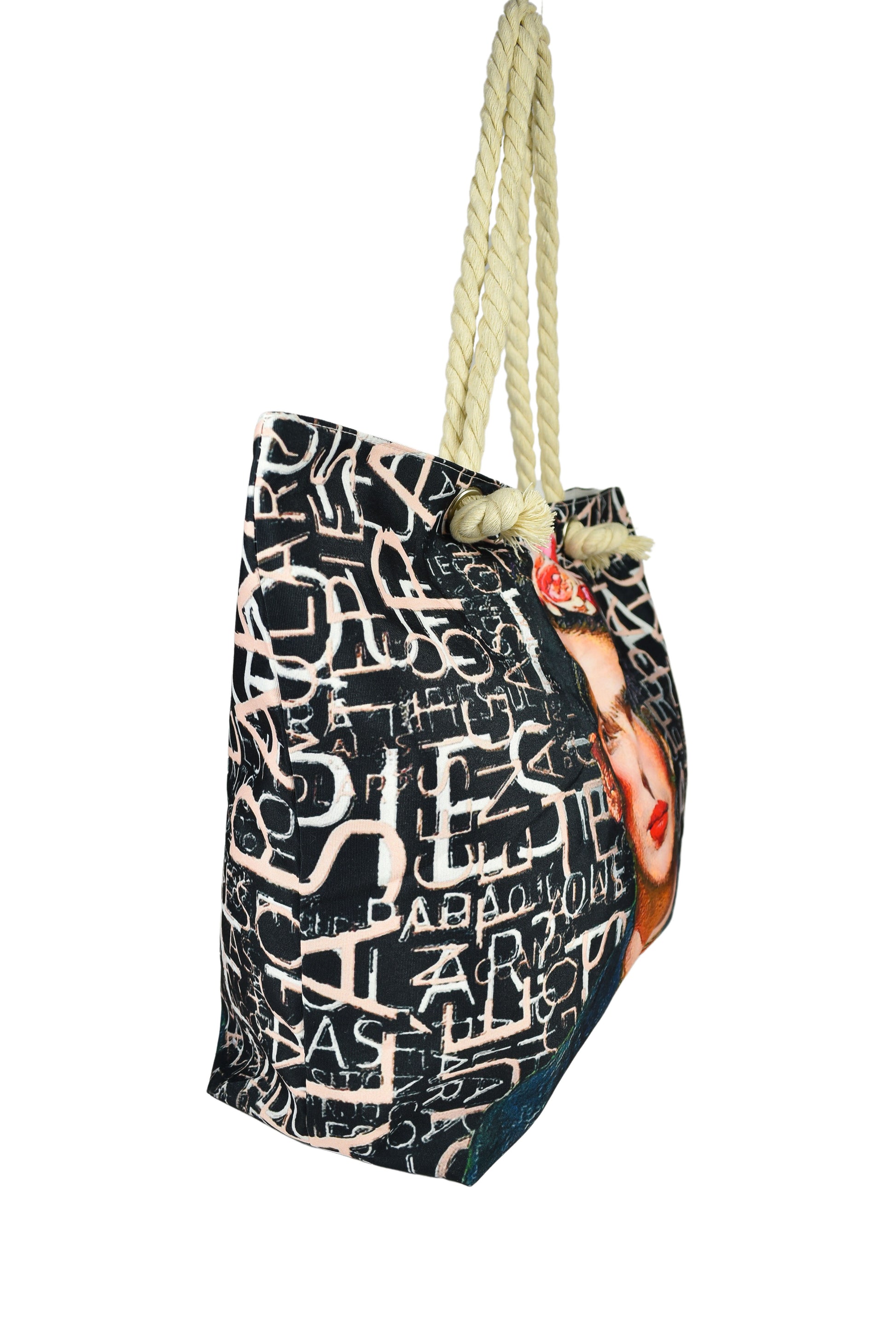 Borsa mare Frida Kahlo nero