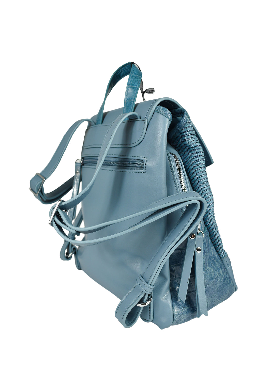 Zaino con intreccio celeste