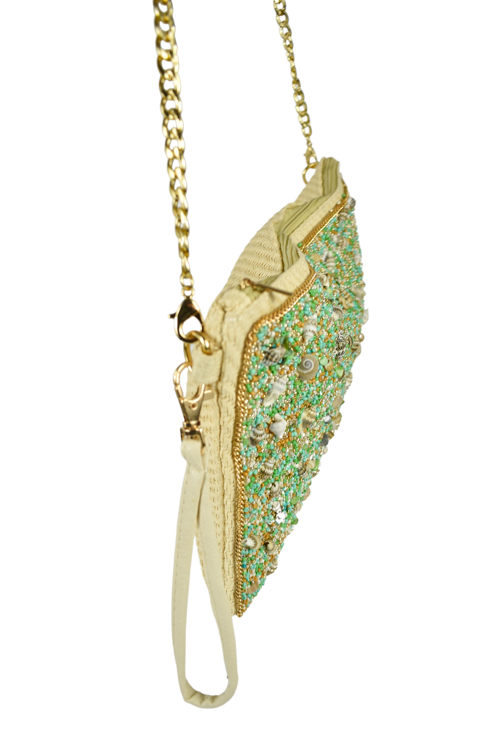 Pochette con tracolla conchiglie