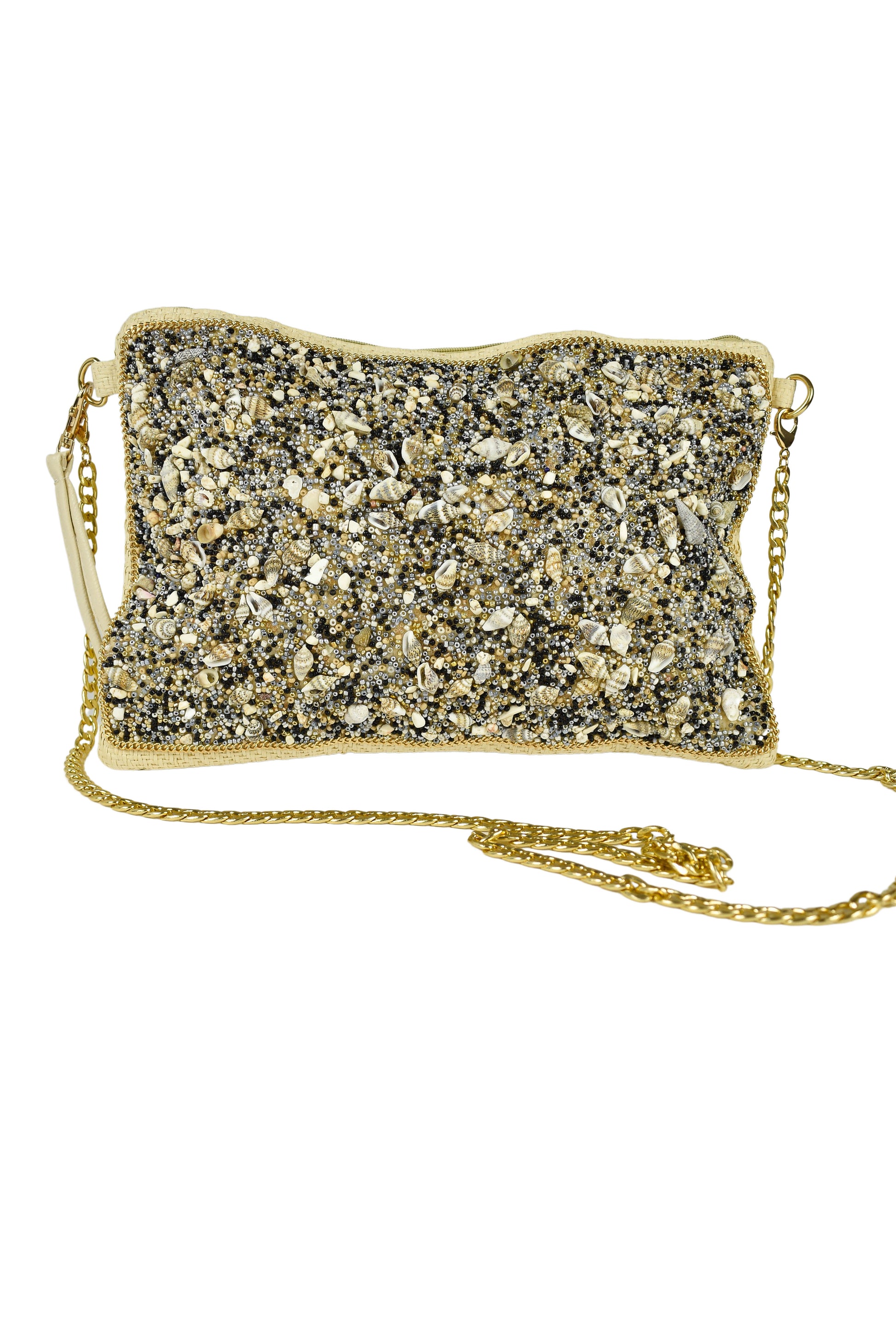 Pochette con tracolla conchiglie