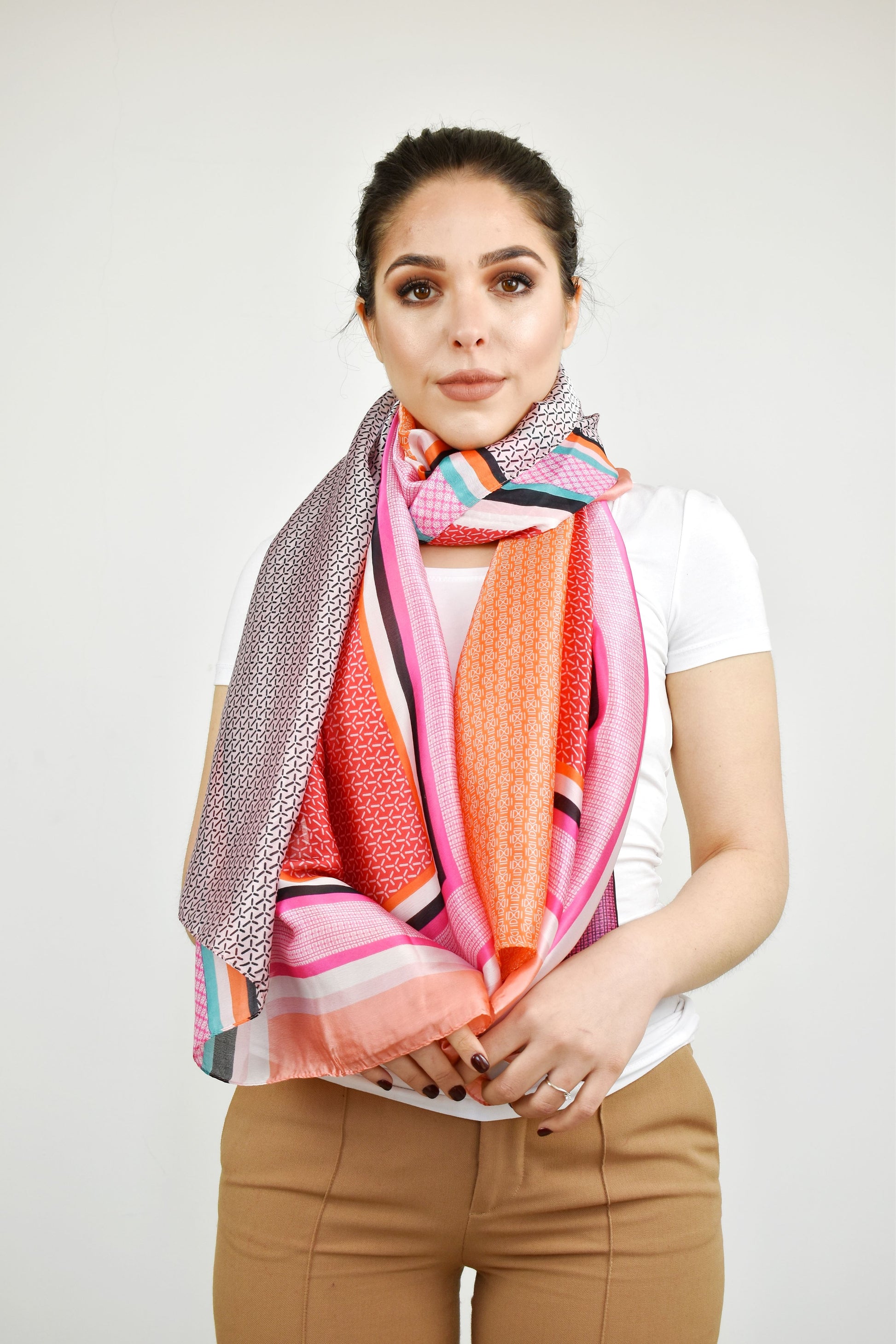 Foulard a doppie righe colorate