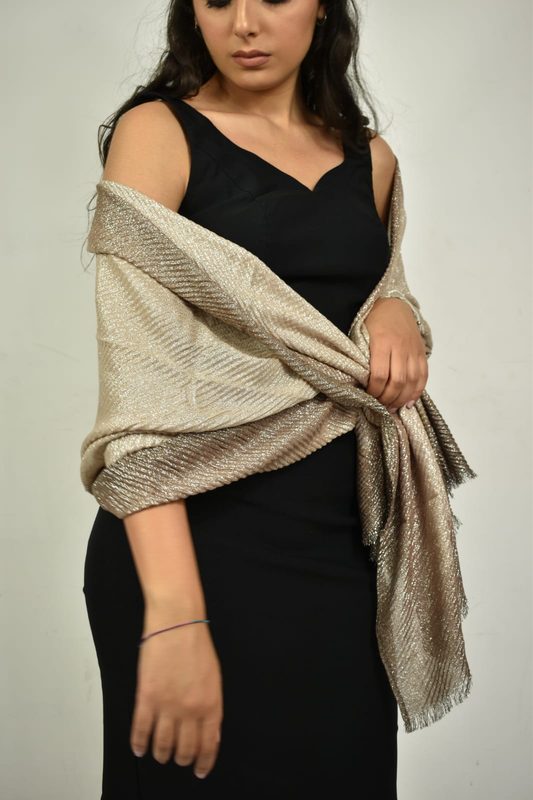 Stola sfumata laminata