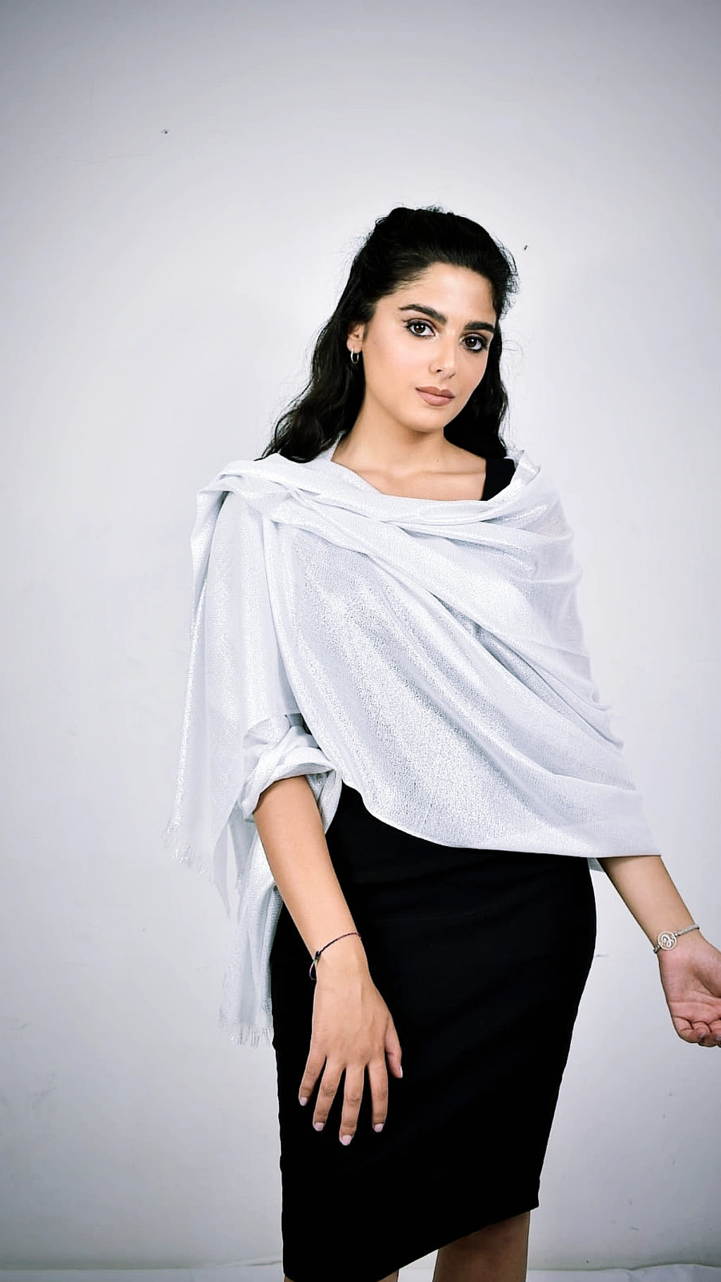 Pashmina/Stola laminata maxy