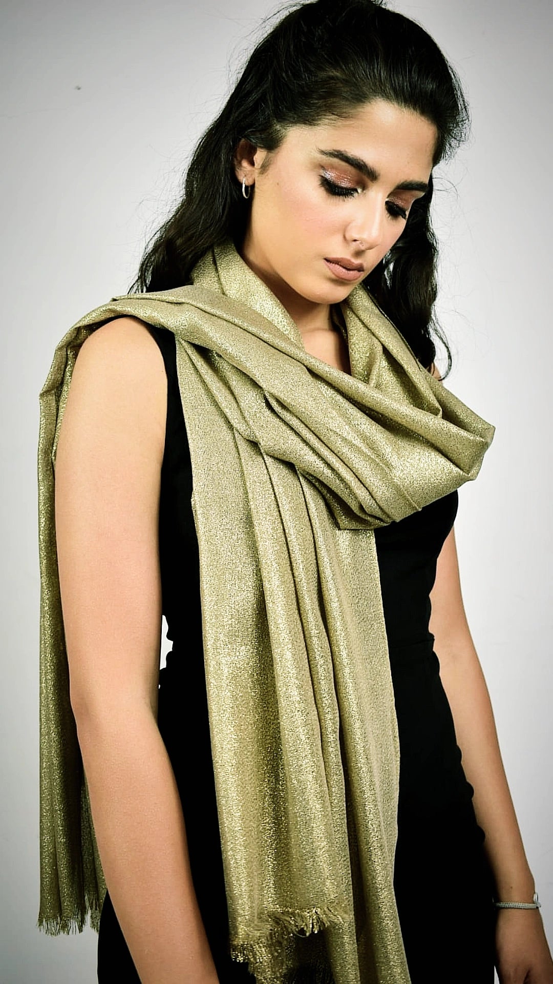 Pashmina/Stola laminata maxy