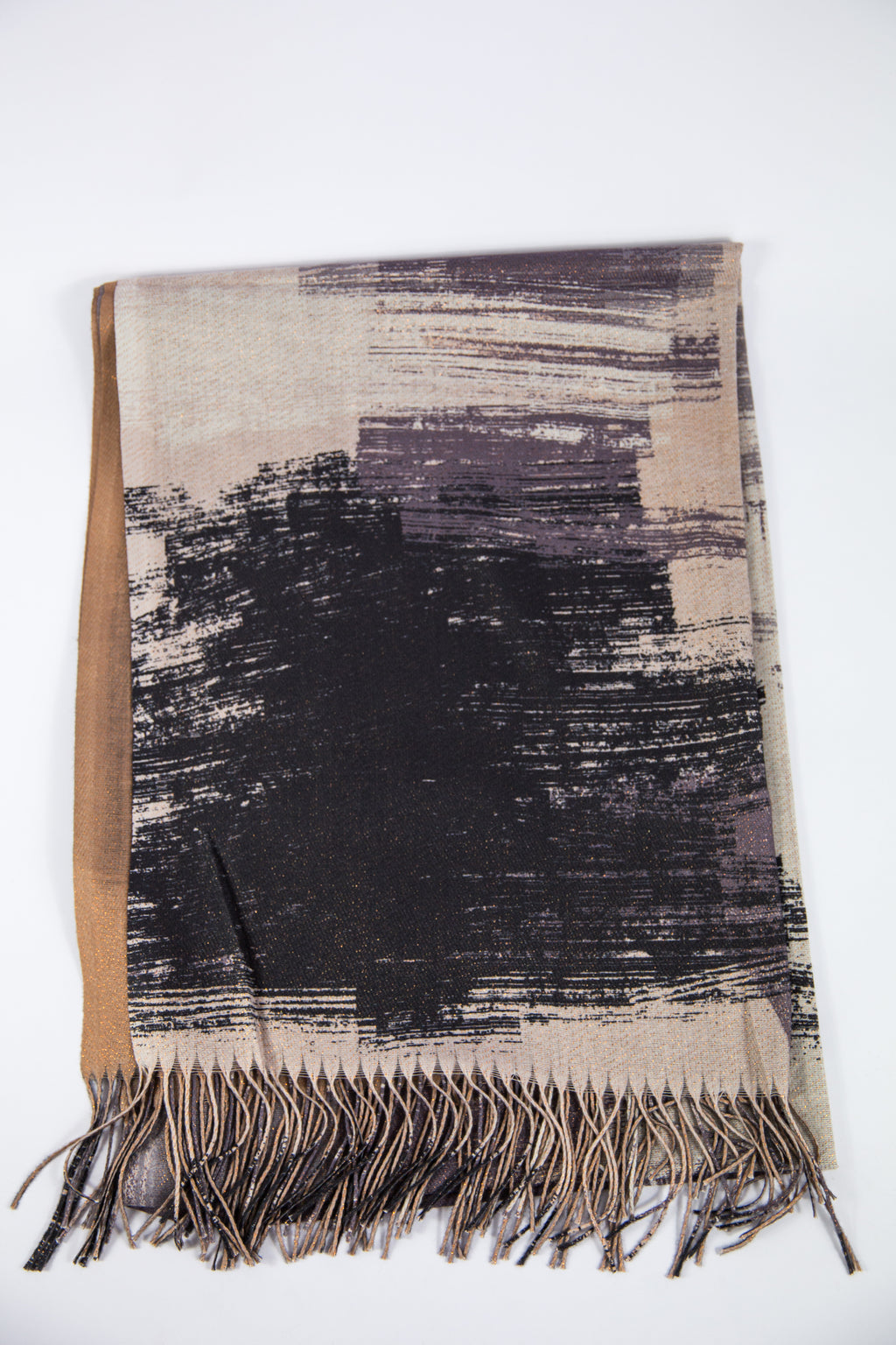 Foulard laminato con frangia