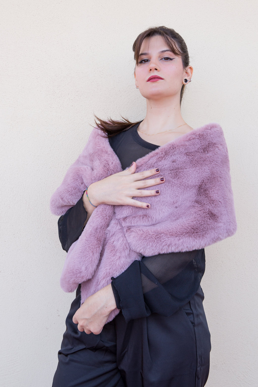 Stola mantella in ecopelliccia