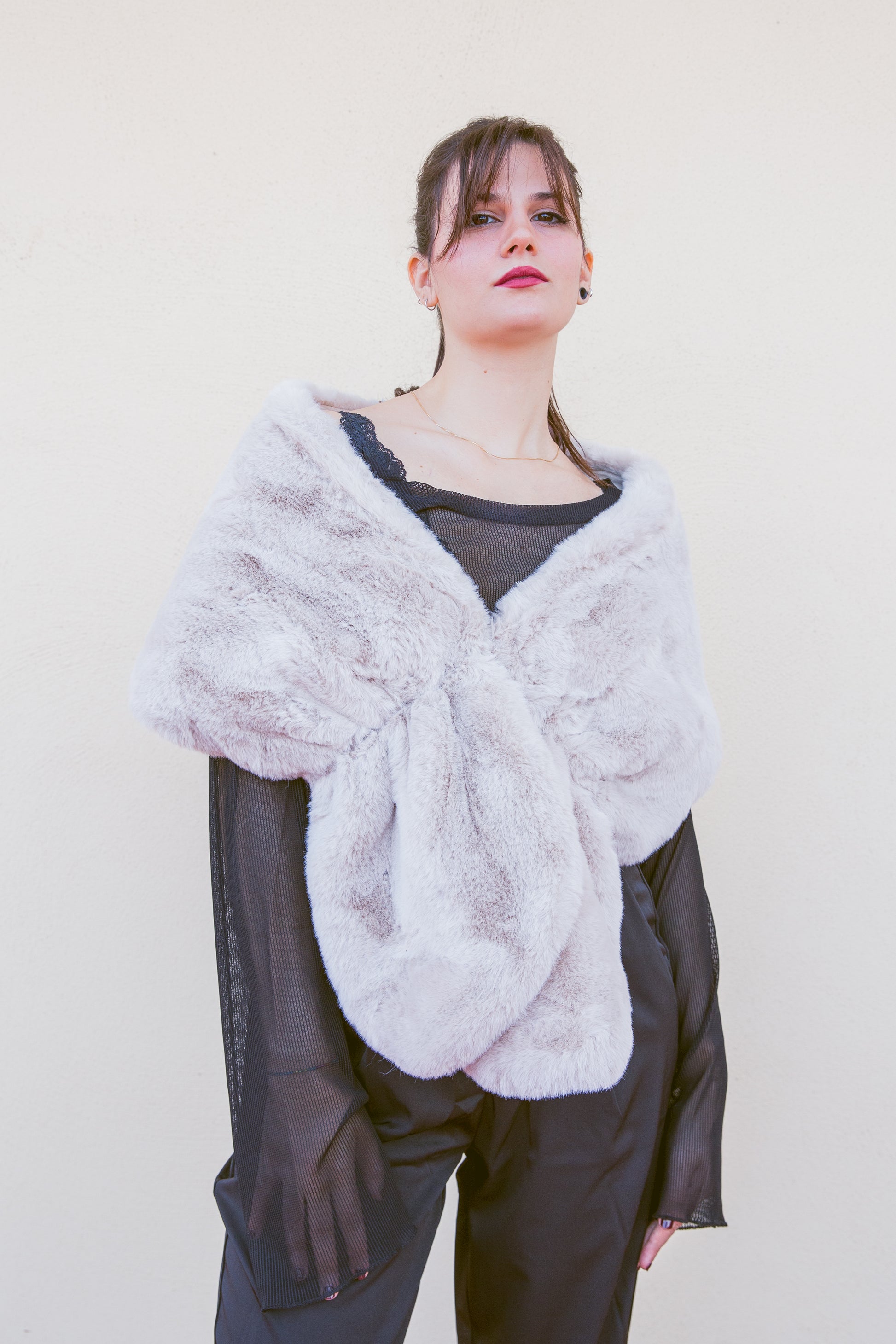 Stola mantella in ecopelliccia