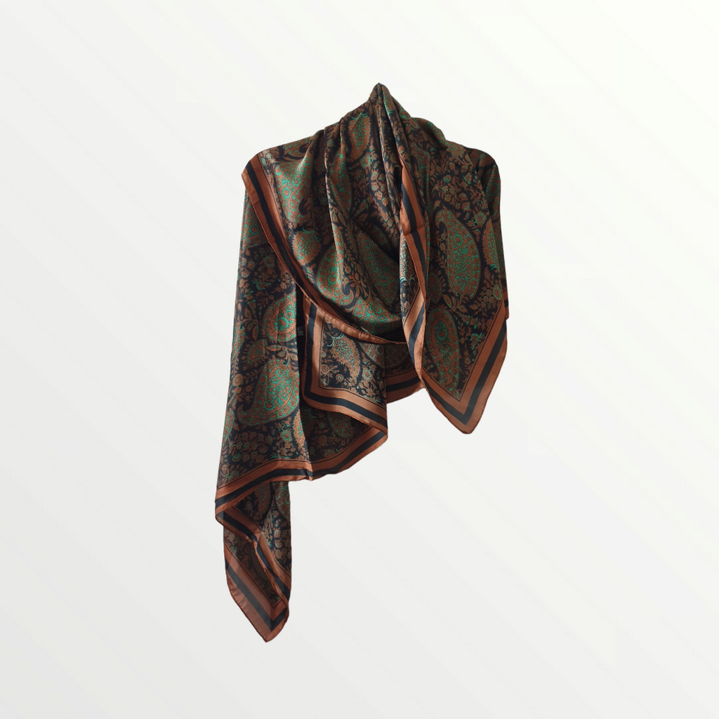 Foulard paisley marrone
