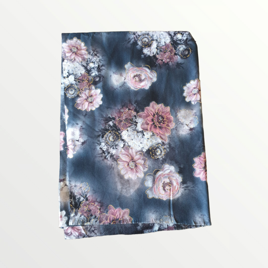 Sciarpa morbida fiori sfumata