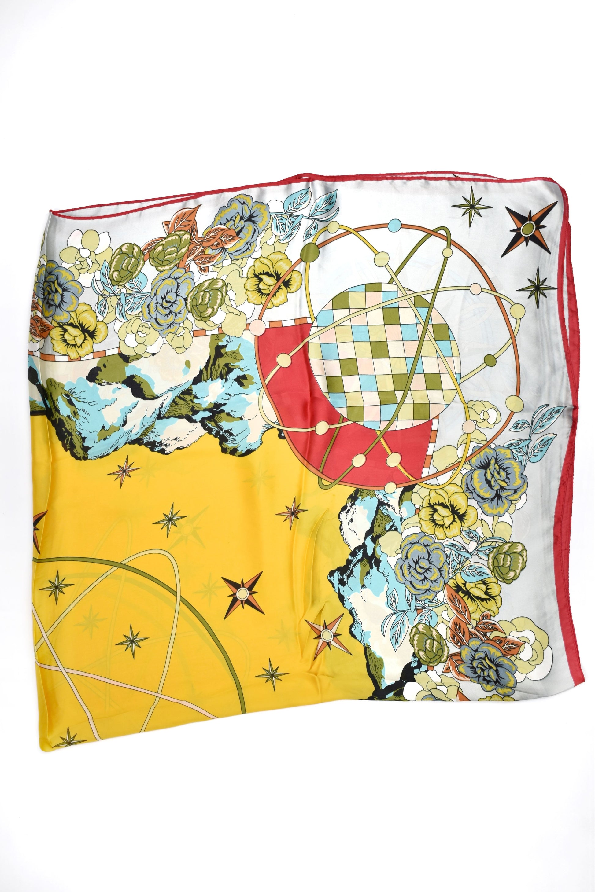 Foulard quadrato maxi rosa dei venti