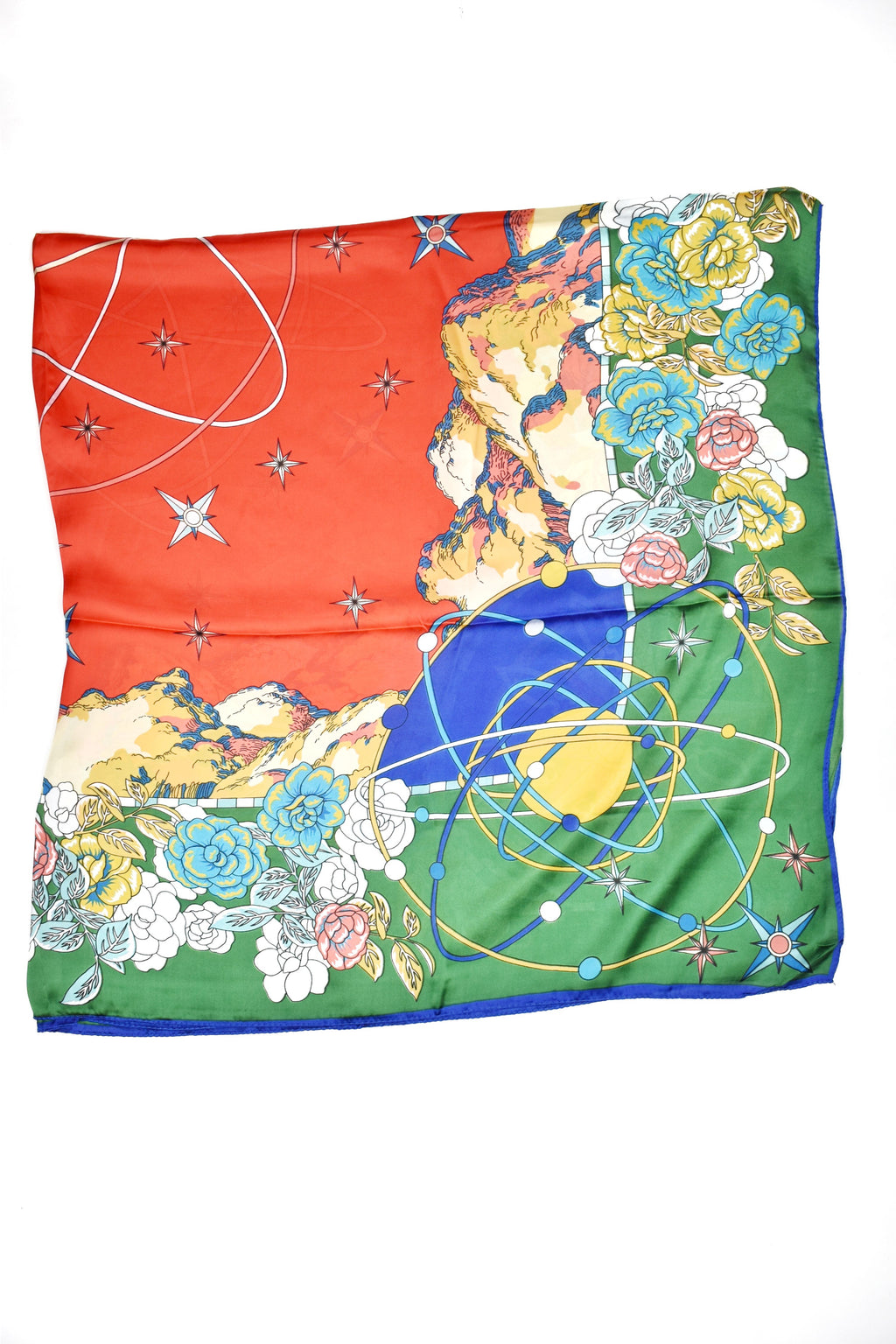 Foulard quadrato maxi rosa dei venti