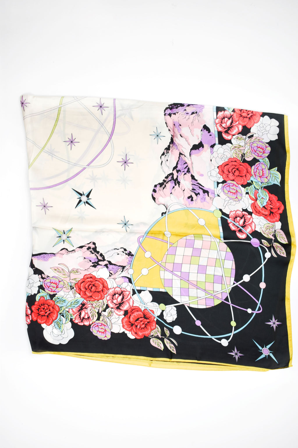 Foulard quadrato maxi rosa dei venti