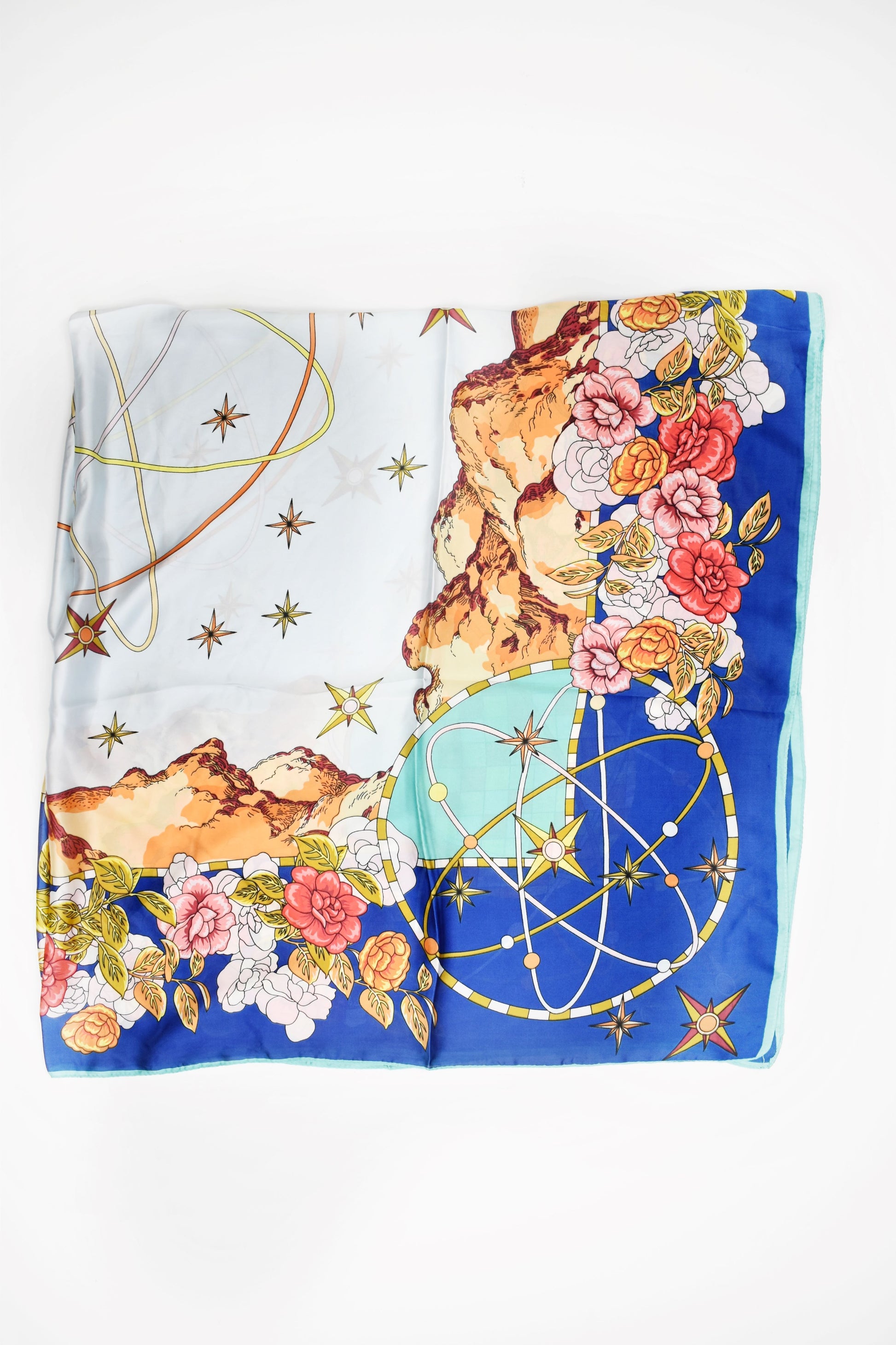 Foulard quadrato maxi rosa dei venti