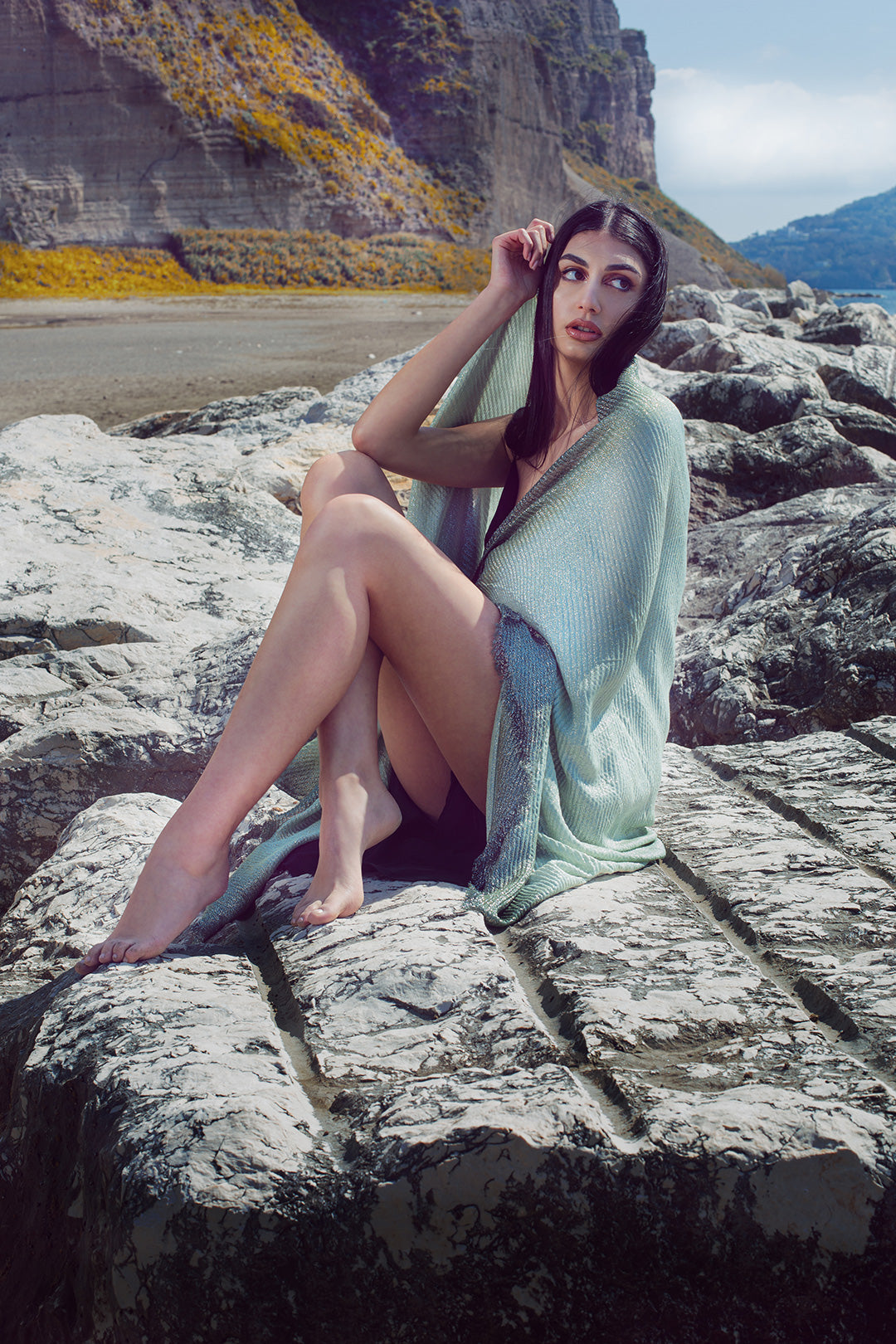 Stola sfumata laminata