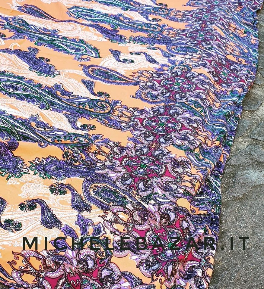 Telo mare in spugna fantasia-Arancio/viola