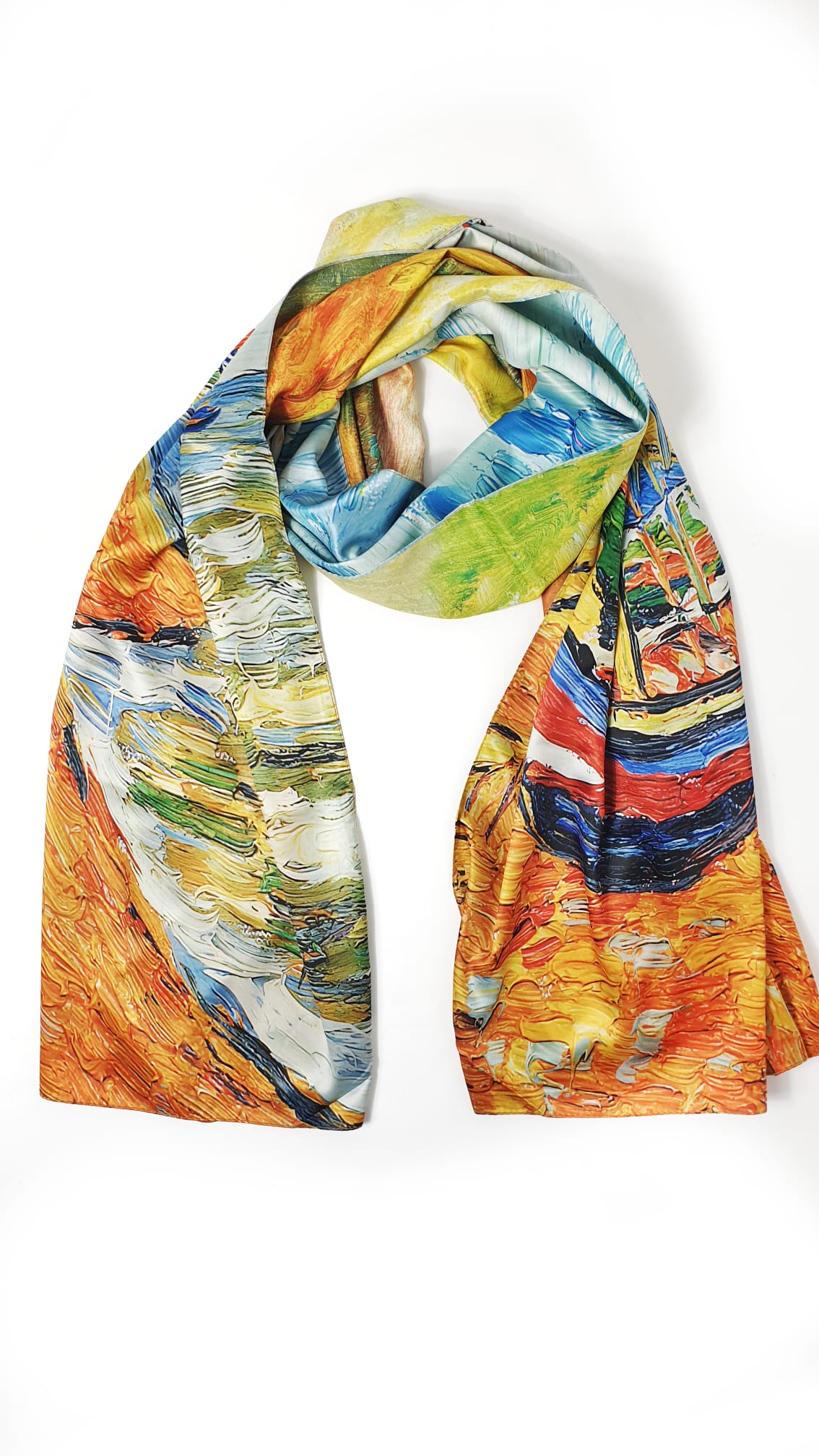 Foulard Van Gogh: Barche di pescatori sulla spiaggia di Les Saintes-Maries-de-la-Mer