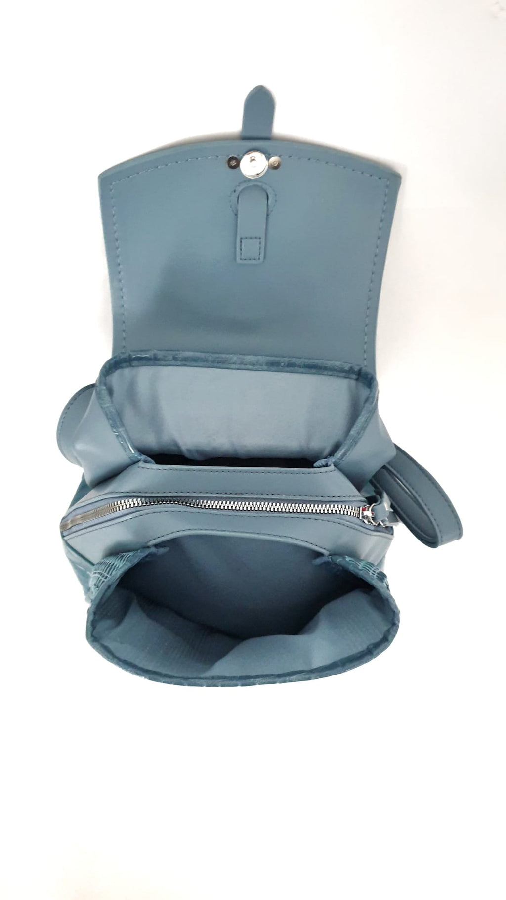 Zaino con intreccio celeste