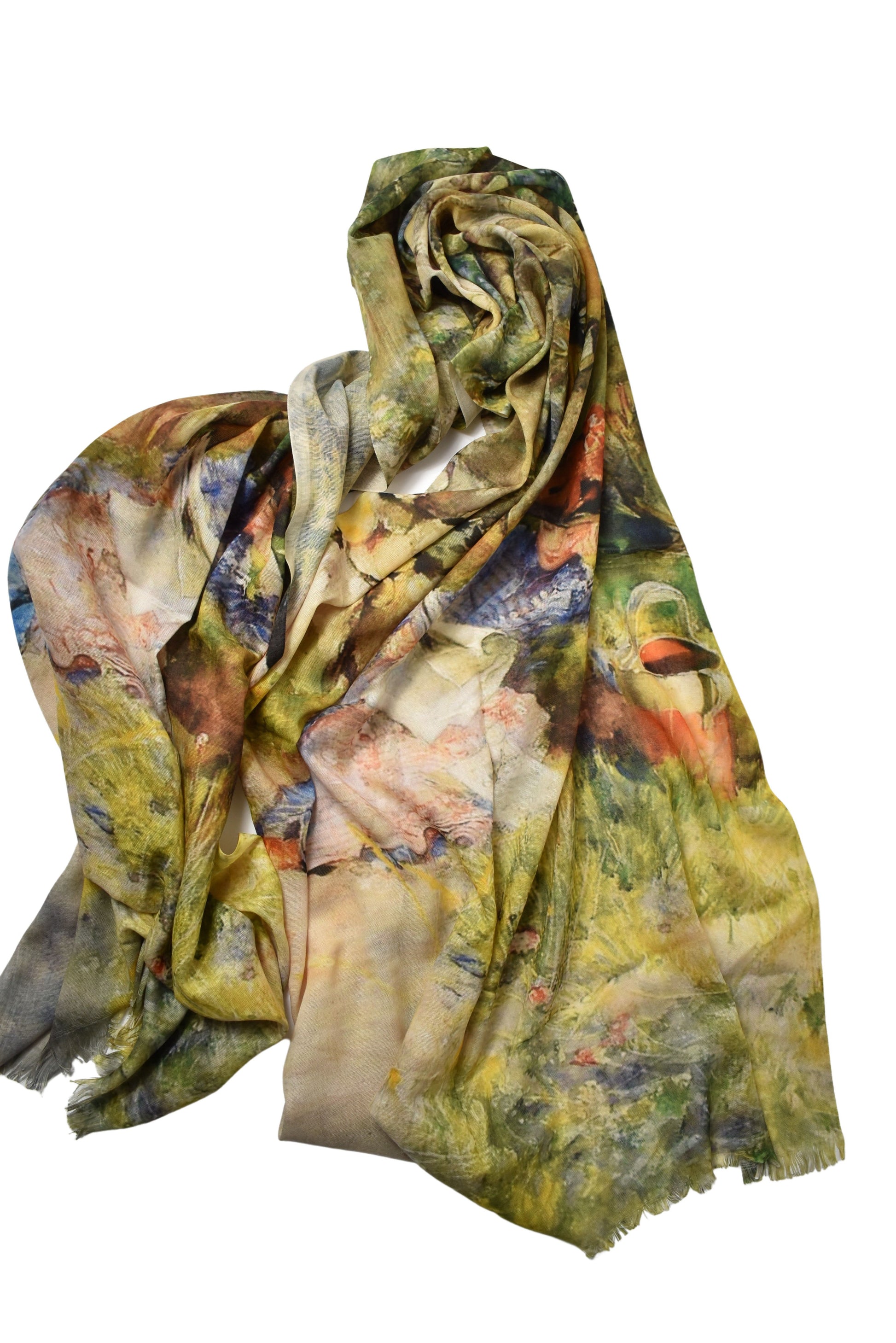 Foulard Carl Larsson leggendo il giornale nel giardino