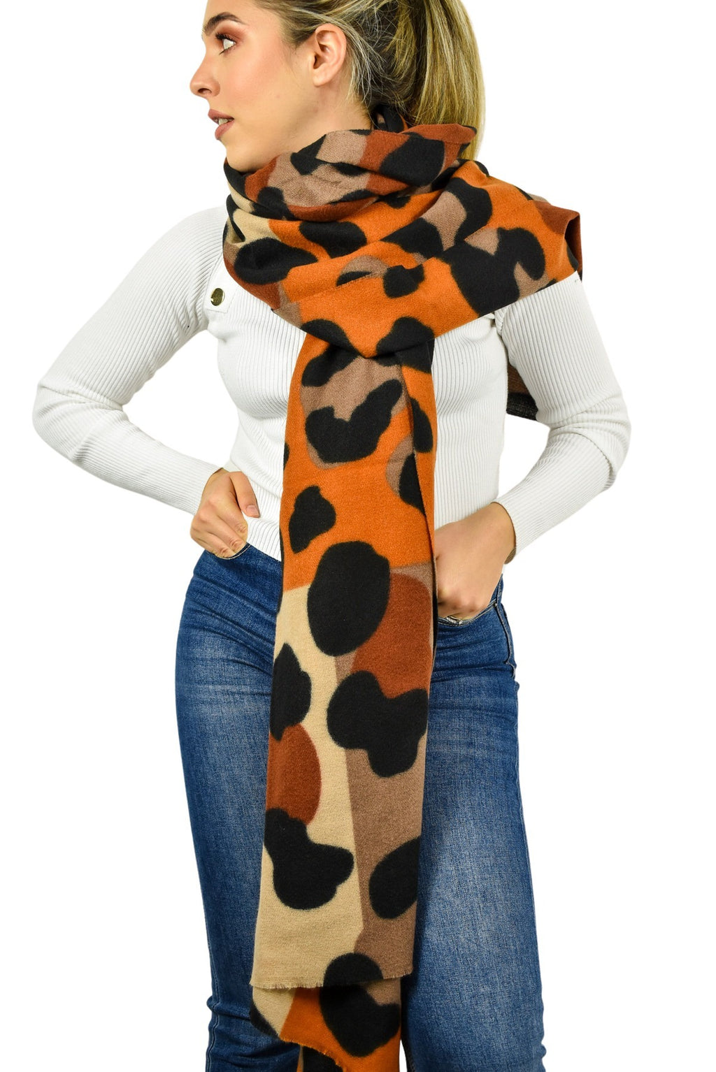 Sciarpa stampa maculata