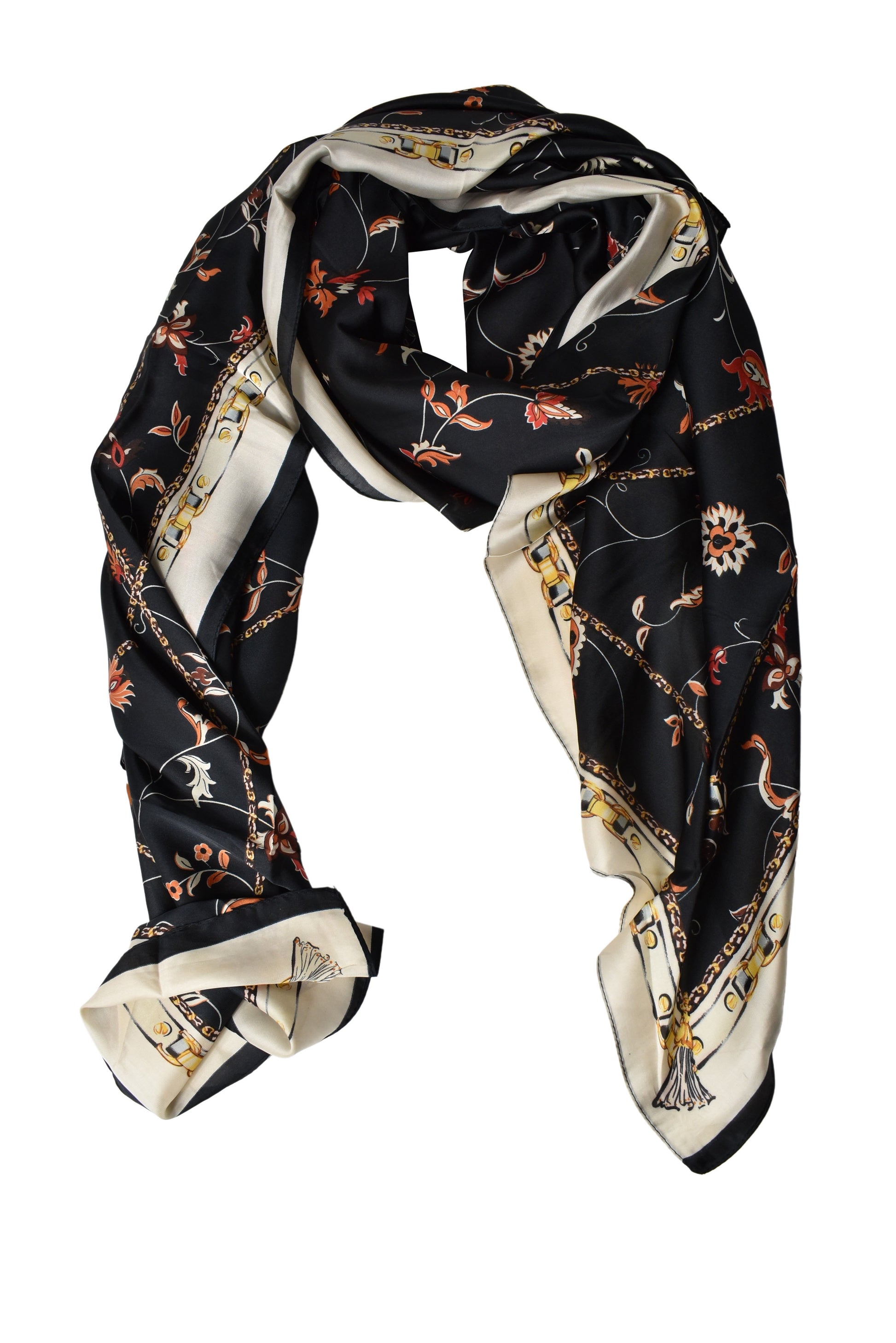 Stola stampa fiori catene