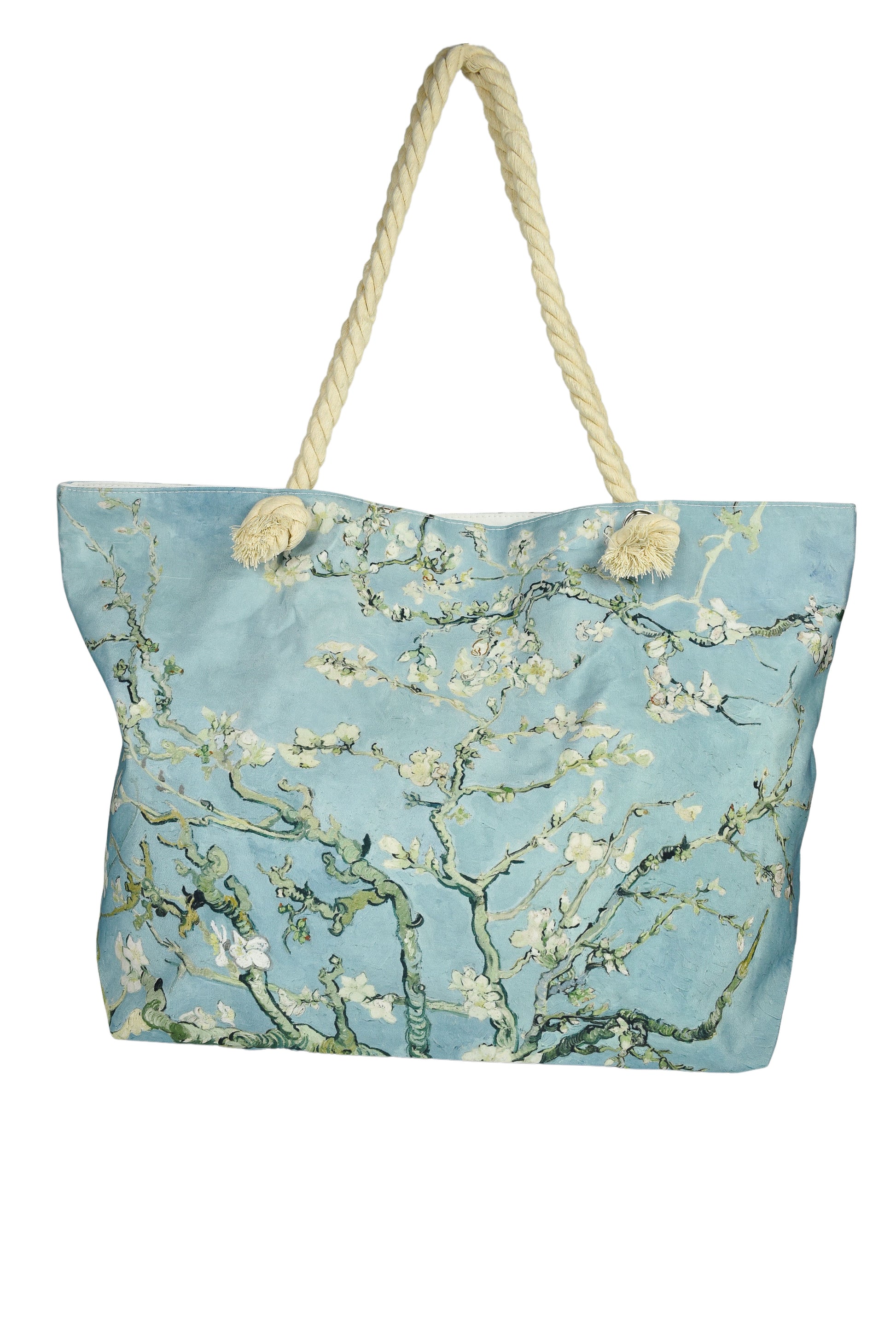 Borsa mare ramo di mandorlo fiorito