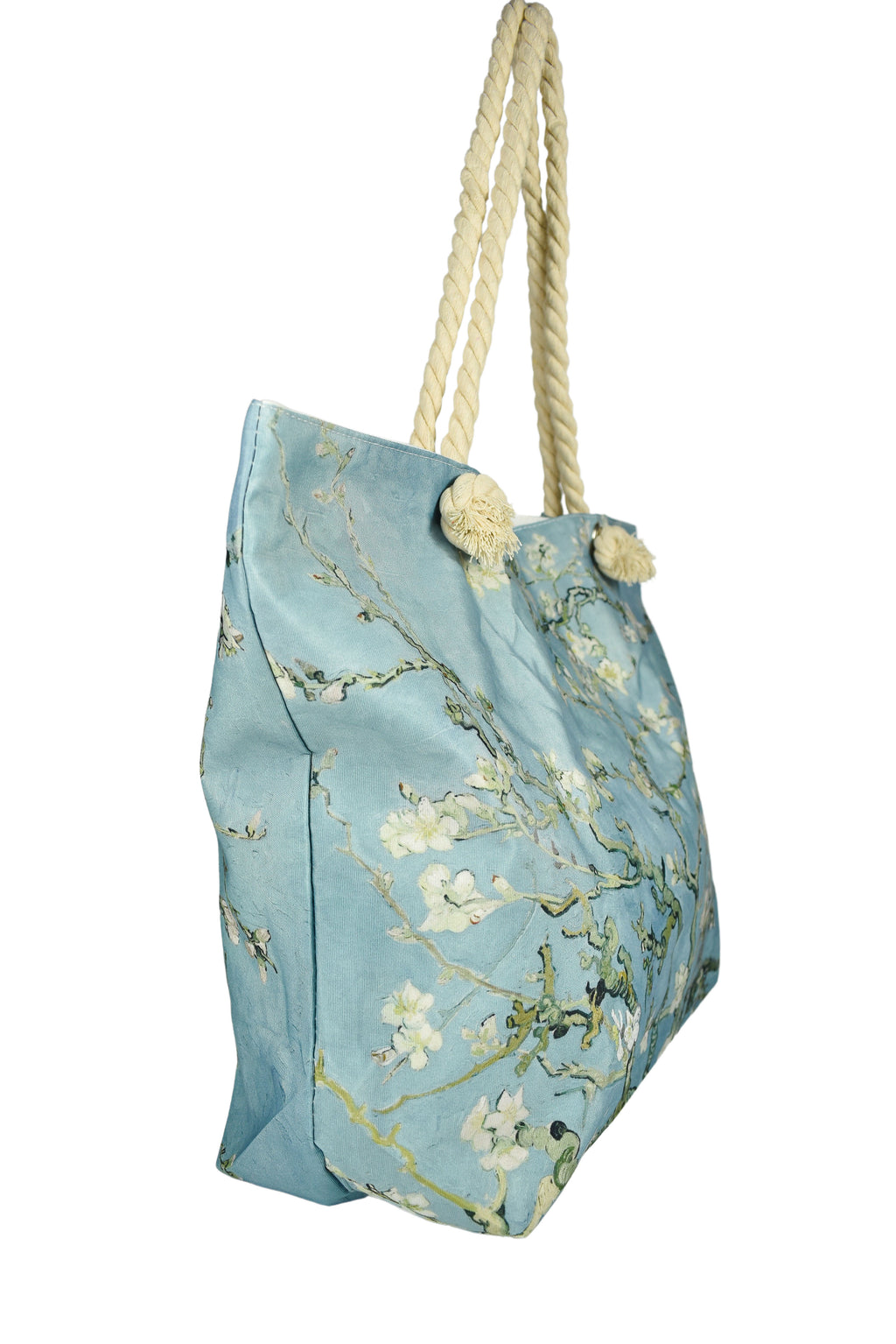 Borsa mare ramo di mandorlo fiorito