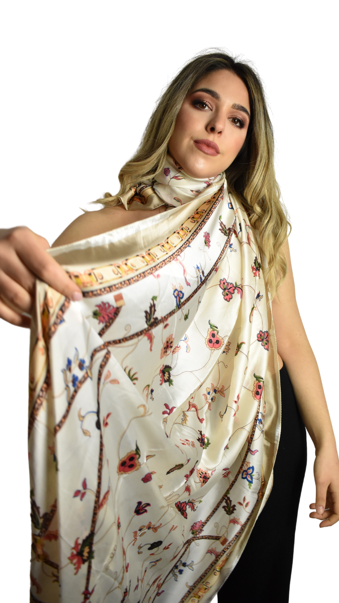 Stola stampa fiori catene