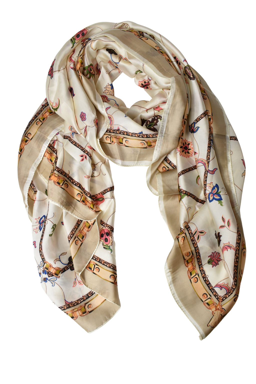 Stola stampa fiori catene