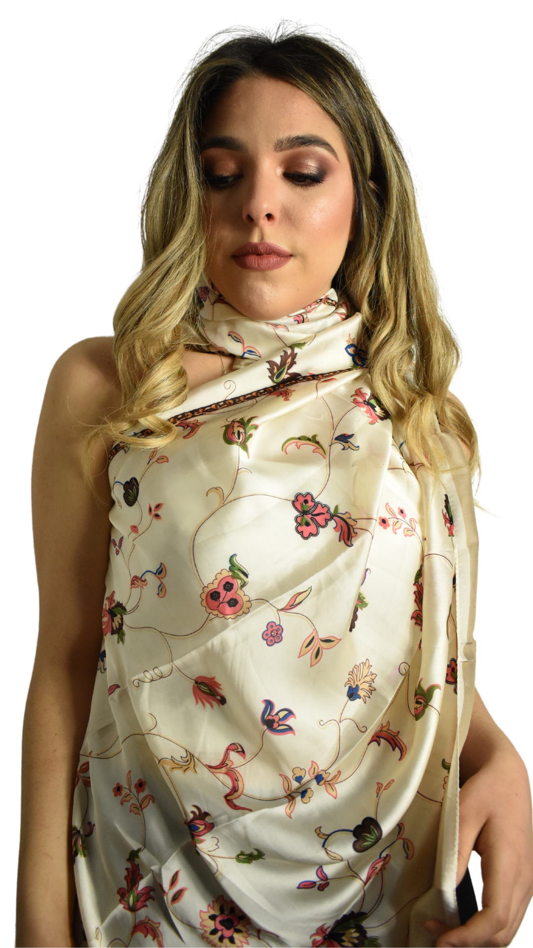 Stola stampa fiori catene