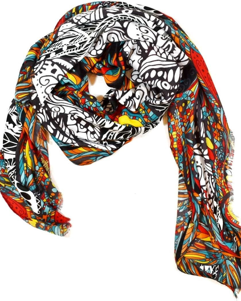 foulard per capelli foulard bianco e nero in viscosa